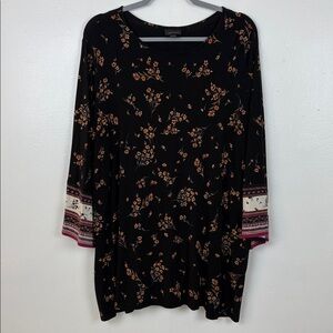 J.Jill Wearever Collection Women’s 2X Floral Print Quarter Sleeve Top